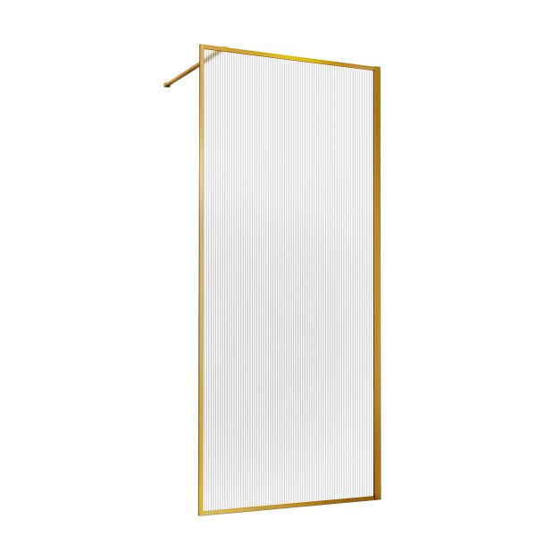 Душевая перегородка Vincea Walk-In HP Art VSW-1HP100FLBG, 1000*2000, брашированное золото, стекло рифленое