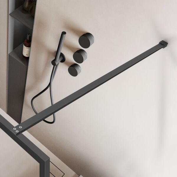 Душевая перегородка Vincea Walk-In HP Art VSW-1HP100FLGM, 1000*2000, вороненая сталь, стекло рифленое