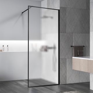 Душевая перегородка Vincea Walk-In HP Art VSW-1HP110FLB, 1100*2000, черный матовый, стекло рифленое