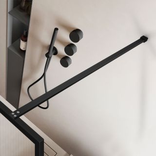 Душевая перегородка Vincea Walk-In HP Art VSW-1HP700FLB, 700*2000, черный матовый, стекло рифленое