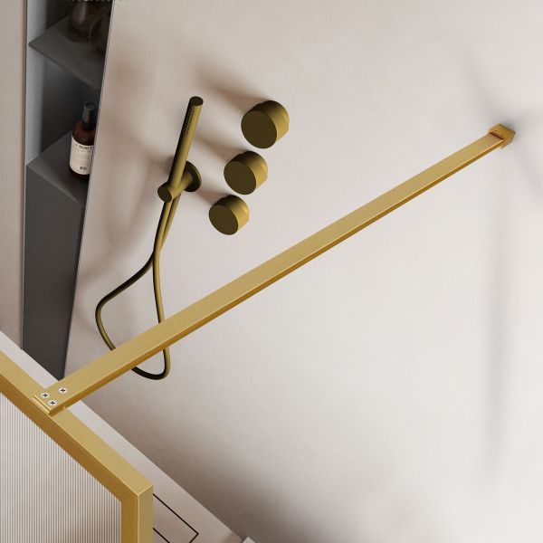 Душевая перегородка Vincea Walk-In HP Art VSW-1HP700FLBG, 700*2000, брашированное золото, стекло рифленое