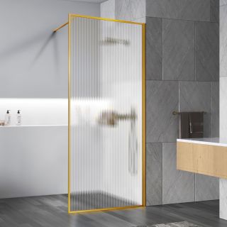 Душевая перегородка Vincea Walk-In HP Art VSW-1HP800FLBG, 800*2000, брашированное золото, стекло рифленое