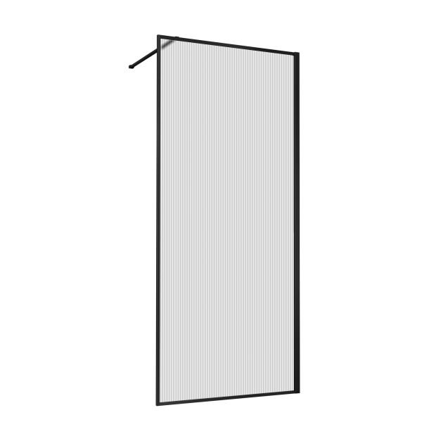 Душевая перегородка Vincea Walk-In HP Art VSW-1HP900FLB, 900*2000, черный матовый, стекло рифленое