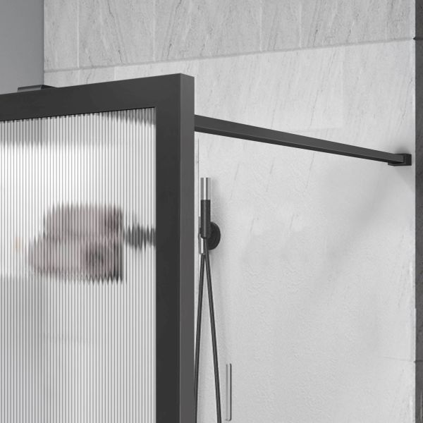 Душевая перегородка Vincea Walk-In HP Art VSW-1HP900FLGM, 900*2000, вороненая сталь, стекло рифленое