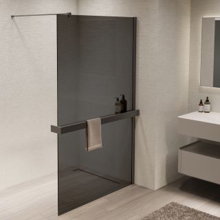 Душевая перегородка Vincea Walk-In VSW-1HR110CGGM, 1100*2000, вороненая сталь, стекло тонированное