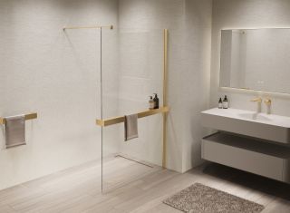 Душевая перегородка Vincea Walk-In VSW-1HR120CLG, 1200*2000, матовый золотой, стекло прозрачное