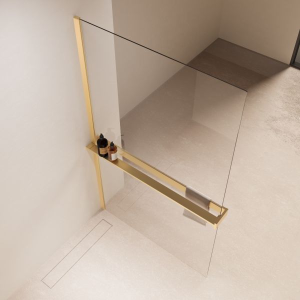 Душевая перегородка Vincea Walk-In VSW-1HR120CLG, 1200*2000, матовый золотой, стекло прозрачное