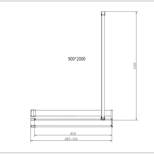 Душевая перегородка Vincea Walk-In HR VSW-4HR900CL профиль хром стекло прозрачное