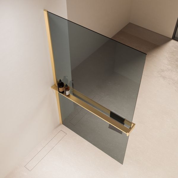 Душевая перегородка Vincea Walk-In VSW-1HR900MRG, 900*2000, матовый золотой, стекло зеркальное