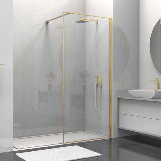 Душевая перегородка Vincea Walk-In HS VSW-1HS100CLG, 1000*2000, брашированное золото, стекло прозрачное