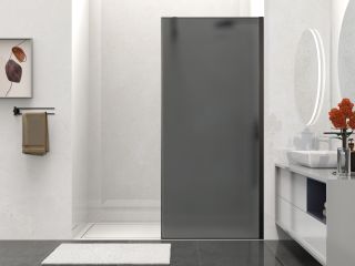 Душевая перегородка Vincea VSW-1HS100GFB черный матовый стекло матовое тонированное