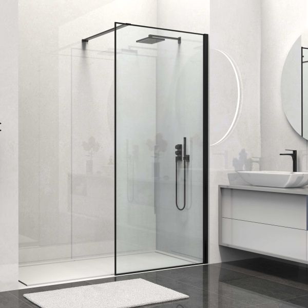 Душевая перегородка Vincea Walk-In HS VSW-1HS800CLB, 800*2000, черный матовый, стекло прозрачное