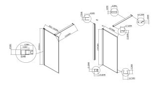 Душевая перегородка Vincea Walk-In HS VSW-1HS900CLGM, 900*2000, вороненая сталь, стекло прозрачное