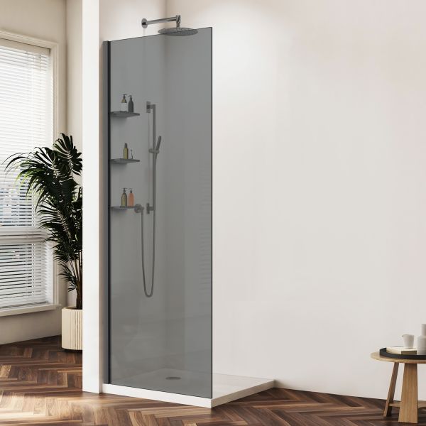 Душевая перегородка Vincea Walk-In VSW-1HWS100CGGM, 1000*2000, вороненая сталь, стекло тонированное