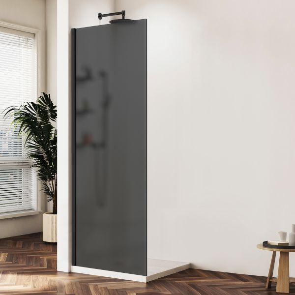 Душевая перегородка Vincea Walk-In VSW-1HWS900GFB, 900*2000, черный матовый, стекло матовое тонированное