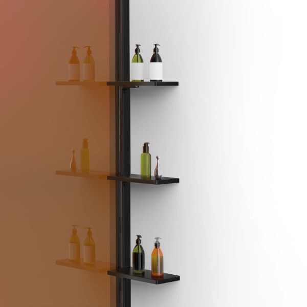 Душевая перегородка Vincea Walk-In VSW-1HWS900GSB, 900*2000, черный матовый, стекло янтарь