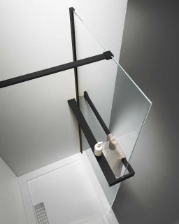 Душевая перегородка Vincea Walk-In HR VSW-4HR100CLB, 1000*2000, черный, стекло прозрачное