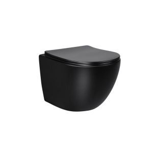 Унитаз подвесной Vincea Globo VT1-14SMB безободковый черный ультратонкое soft-close сиденье