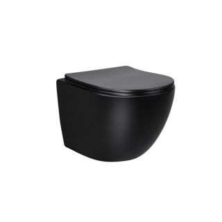 Унитаз подвесной Vincea Globo VT1-14SMB безободковый черный ультратонкое soft-close сиденье Унитаз подвесной Vincea Globo VT1-14SMB безободковый черный ультратонкое soft-close сиденье