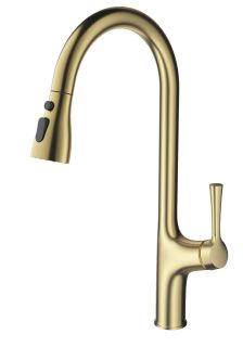 Смеситель для кухни Wonzon & Woghand WW-AE54123-BG с выдвижным изливом брашированное золото Смеситель для кухни Wonzon & Woghand WW-AE54123-BG с выдвижным изливом брашированное золото
