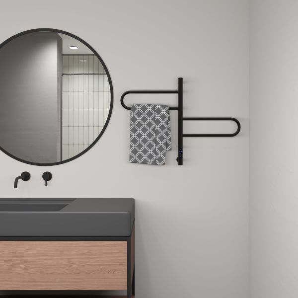 Полотенцесушитель электрический Vincea VTD-1R1CBE 44×60, черный, таймер