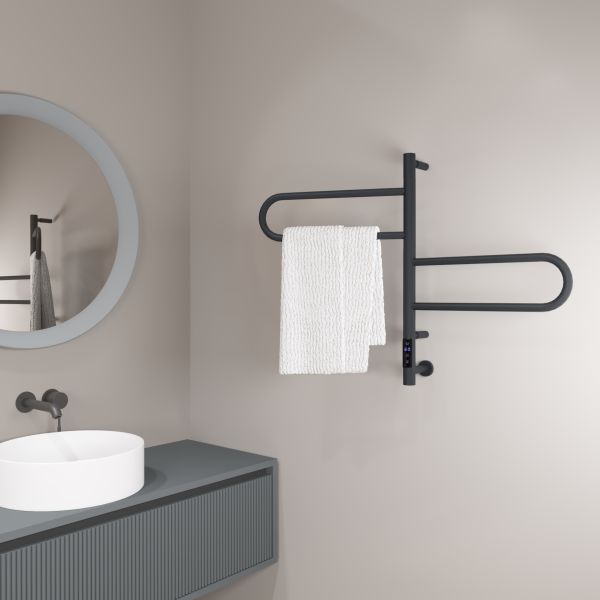 Полотенцесушитель электрический Vincea VTD-1R1CGE 44×60, графит, таймер