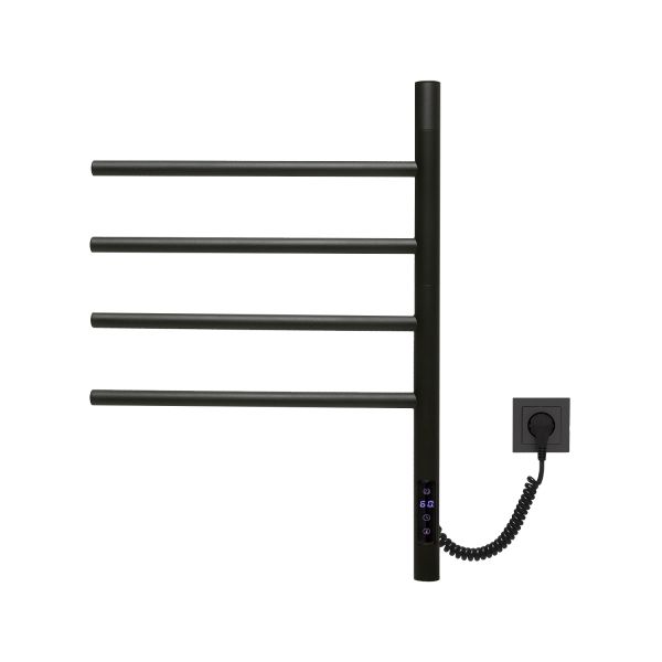 Полотенцесушитель электрический Vincea VTD-1S1CBE 43×60, черный, таймер