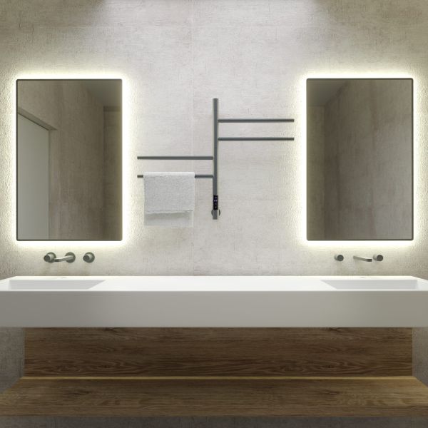 Полотенцесушитель электрический Vincea VTD-1S1CGE 43×60, графит, таймер