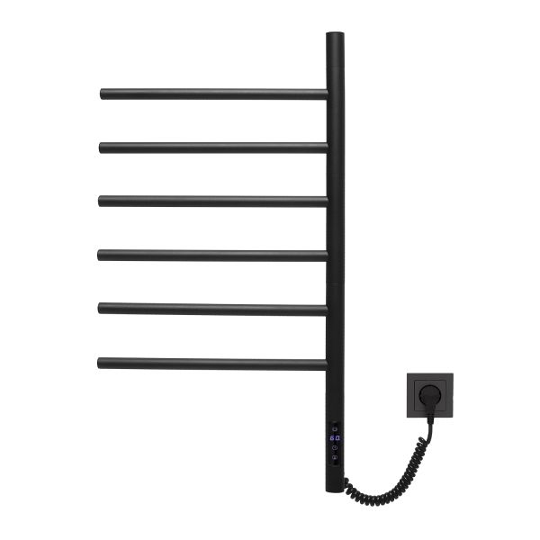 Полотенцесушитель электрический Vincea VTD-1S2CBE 43х80, черный, таймер