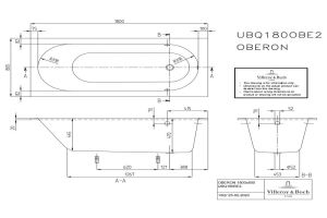 Ванна Villeroy & Boch Oberon UBQ180OBE2V-01 180x80 см квариловая