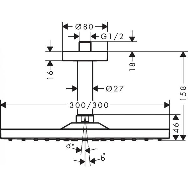 Верхний душ Hansgrohe Raindance E 300 Air 1jet 26250670