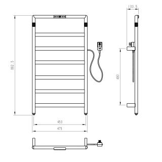 Полотенцесушитель электрический Wonzon & Woghand K?ln WW-A6016-BR 47x86 см брашированный никель