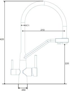 Смеситель для кухни ESKO Kitchen K25 B черный Смеситель для кухни ESKO Kitchen K25 B черный