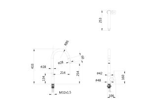 Смеситель для кухни Wonzon & Woghand WW-A21252-MB с выдвижным изливом чёрный матовый Смеситель для кухни Wonzon & Woghand WW-A21252-MB с выдвижным изливом чёрный матовый
