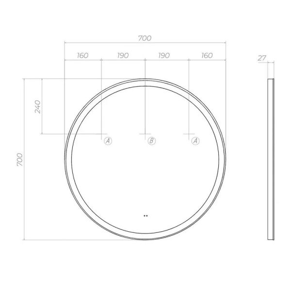 Зеркало с подсветкой Vigo Cosmo Comfort 139 70 см