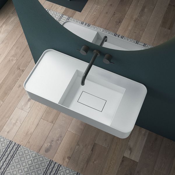Раковина Solid Surface Vincea VWB-6S480MW, 800*400*150, подвесная, цвет белый матовый