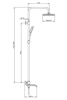 Душевая стойка Raglo R22.26.09 с термостатом графит Душевая стойка Raglo R22.26.09 с термостатом графит