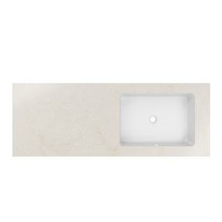 Столешница Vincea из кварца с интегрированной раковиной VWTB-4LX140QBG-R, правая, цвет бежевый