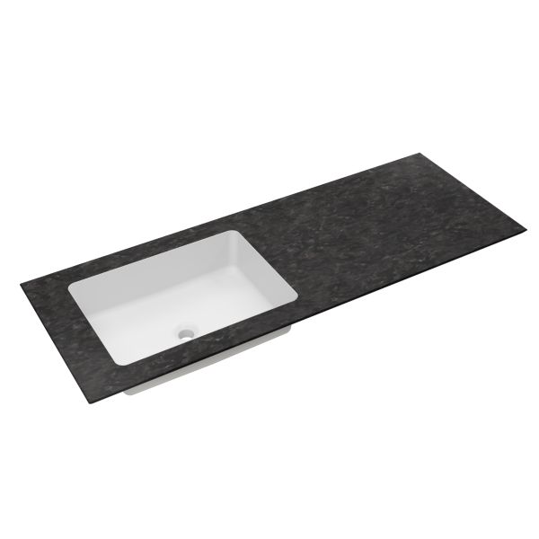 Столешница Vincea из натурального мрамора с интегрированной раковиной VWTB-4LX140VB-L, левая, черный Versace
