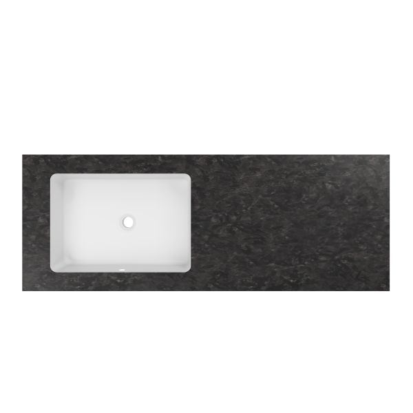 Столешница Vincea из натурального мрамора с интегрированной раковиной VWTB-4LX140VB-L, левая, черный Versace