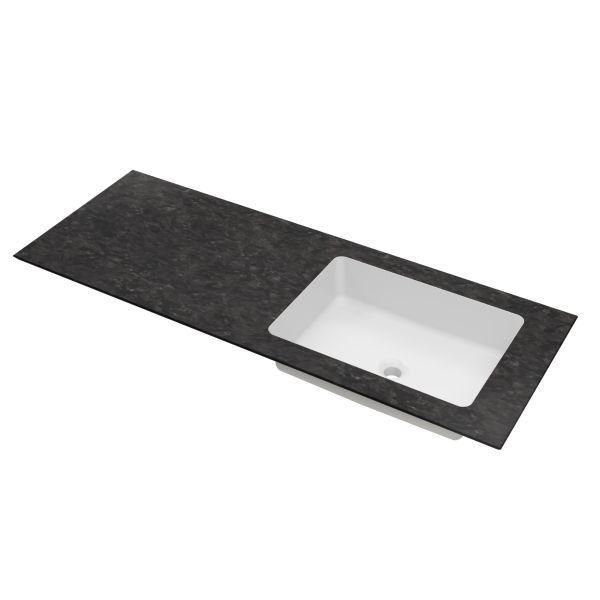 Столешница Vincea из натурального мрамора с интегрированной раковиной VWTB-4LX140VB-R, правая, черный Versace