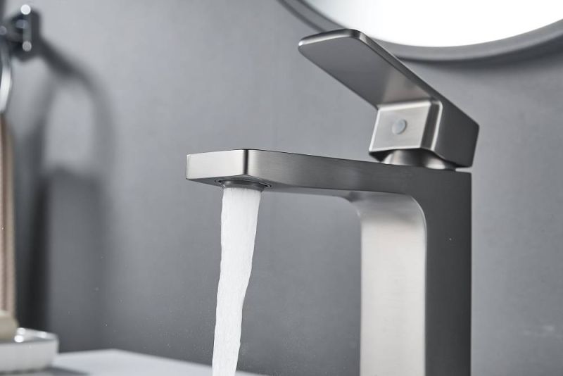 Смеситель для раковины Shevanik S9701T оружейная сталь