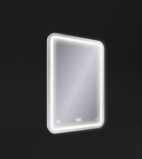 Зеркало Cersanit Design Pro KN-LU-LED050*55-p-Os 55x80 см с часами и антизапотевателем