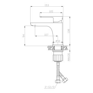 Смеситель для раковины Rossinka  RS50-12 Смеситель для раковины Rossinka  RS50-12