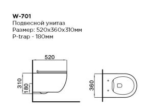 Унитаз подвесной Black & White Universe 701W00