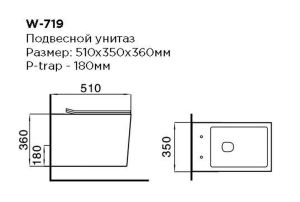 Унитаз подвесной Black & White Universe 719W00