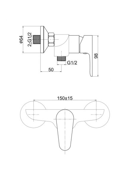 Смеситель Cersanit CERSANIA 63032 для душа
