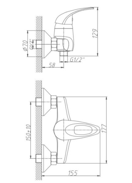 Смеситель для душа Haiba HB2003 хром