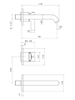 Встраиваемый смеситель для раковины Kerama Marazzi Linea 71028EKM.01.093 чёрный матовый Встраиваемый смеситель для раковины Kerama Marazzi Linea 71028EKM.01.093 чёрный матовый