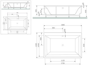 Каркас для ванны Am.Pm Admire W1AA-190-120W-R 190x120 см